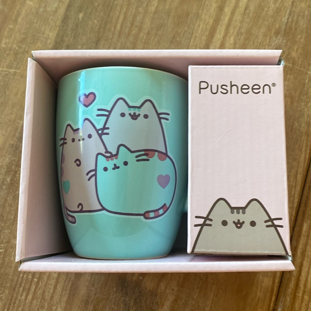NIB Pusheen mug. New in box. Light green